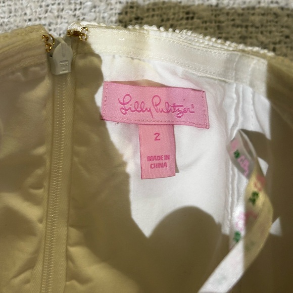 Lilly Pulitzer 100% Cotton White Eyelet Strapless Dress Bubble Hem Size 2 - Picture 5 of 8